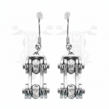 Load image into Gallery viewer, All Silver Large Bike Chain Dangle Earrings Unisex Stainless Steel SE35