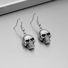 Load image into Gallery viewer, Skull Dangle Earrings Unisex French Wire Stainless Steel SE36