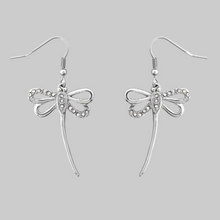 Load image into Gallery viewer, Women's Dragonfly Bling Dangle Earrings Stainless Steel SE37