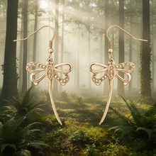 Load image into Gallery viewer, Women's Dragonfly Bling Dangle Earrings Stainless Steel SE37