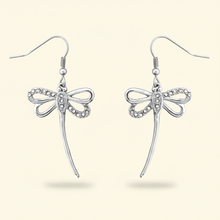 Load image into Gallery viewer, Women's Dragonfly Bling Dangle Earrings Stainless Steel SE37
