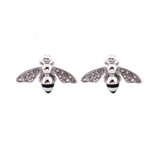 Biker Jewelry's Dragonfly Earrings Crystals Stainless Steel SE38
