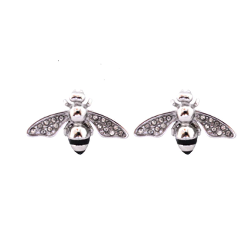 Biker Jewelry's Dragonfly Earrings Crystals Stainless Steel SE38