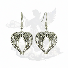 Load image into Gallery viewer, Women's Angel Wing Dangle Earrings French Wires Stainless Steel SE39