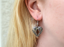 Load image into Gallery viewer, Women's Angel Wing Dangle Earrings French Wires Stainless Steel SE39