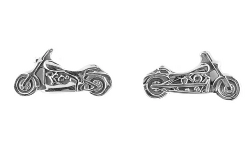 Biker Jewelry Ladies Classic Motorcycle Stud / Post Earrings Stainless Steel