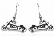 Classic Motorcycle Dangle Earrings Unisex French Wire Stainless Steel SE48