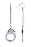 Biker Jewelry Handcuff Dangling Earrings Stainless Steel SE6