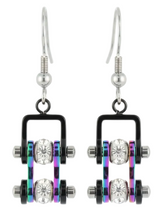 Load image into Gallery viewer, Biker Jewelry Ladies Bike Chain Earrings Stainless Steel  SE72
