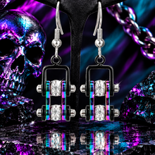 Load image into Gallery viewer, Biker Jewelry Ladies Bike Chain Earrings Stainless Steel  SE72