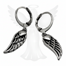 Load image into Gallery viewer, Ladies Simple Angel Wing Dangle Hoop Earrings Stainless Steel SE74