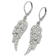 Lever Back Stainless Steel Angel Wing Ladies Earring SE76