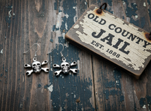 Load image into Gallery viewer, CrossWrench Skull Dangle Earrings Unisex Stainless Steel SE7