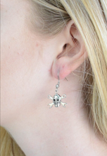 Load image into Gallery viewer, CrossWrench Skull Dangle Earrings Unisex 2 sizes Stainless Steel SE7