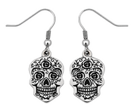 Flat Sugar Skull Earrings Stainless Steel SE87
