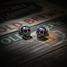 Load image into Gallery viewer, EARRINGS Unisex Stainless Skull W/ Red Eyes Post earrings SE8