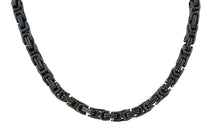 Load image into Gallery viewer, Black Stainless Steel 5mm Byzantine Unisex Necklace