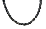 Black Stainless Steel 5mm Byzantine Unisex Chain / Necklace CH35