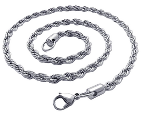 4mm Solid Rope Chain / Necklace Stainless Steel CH4