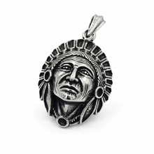 Load image into Gallery viewer, Native American Indian Chief Headdress Pendant Necklace Stainless Steel Unisex P105
