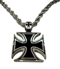 Load image into Gallery viewer, Large, Thick, Solid &amp; Strong Iron Cross Pendant &amp; Necklace Stainless Steel