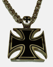 Load image into Gallery viewer, Large, Thick, Solid &amp; Strong Iron Cross Pendant &amp; Necklace Stainless Steel