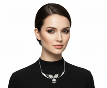 Load image into Gallery viewer, Women's Small Black Bling Angel Wing Willie G Skull Pendant Necklace Stainless Steel SP112