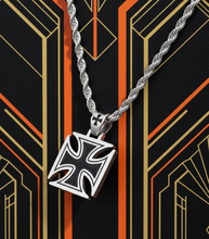 Load image into Gallery viewer, Large Iron Cross / Maltese Cross Pendant &amp; Necklace / Rope Chain Stainless Steel <BR>SP115-R