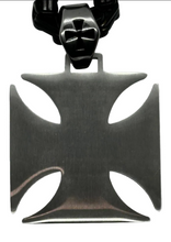 Load image into Gallery viewer, Large Iron Cross / Maltese Cross Pendant &amp; Chain Stainless Steel SP115-BLK