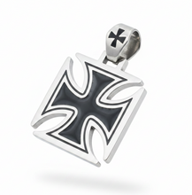 Load image into Gallery viewer, Large Iron Cross / Maltese Cross Pendant &amp; Chain Stainless Steel SP115-S