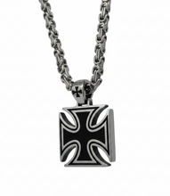 Load image into Gallery viewer, Large Iron Cross / Maltese Cross Pendant &amp; Chain Stainless Steel SP115-S