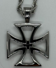 Load image into Gallery viewer, Open Iron Cross Pendant 4mm Rope Chain Stainless Steel