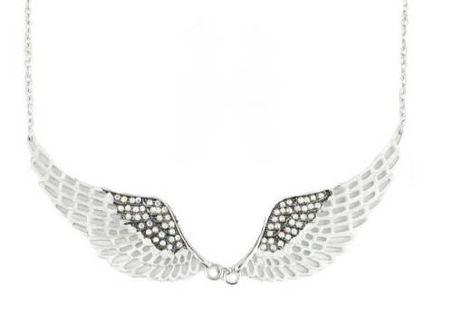 Large Angel Wing Jewelry Women's Pendant & Necklace Stainless Steel Bling