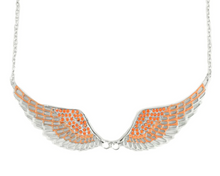 Load image into Gallery viewer, Large Orange Angel Wing Jewelry Women&#39;s Pendant &amp; Necklace Stainless Steel Bling
