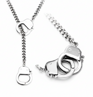 Small 18mm Handcuff Necklace Curb Chain Unisex Stainless Steel SP1