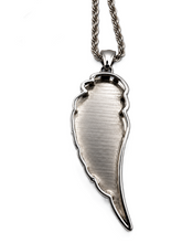 Load image into Gallery viewer, Large Angel Wing &amp; Bling Pendant on Rope Chain Lady Biker Necklace Stainless Steel SP21