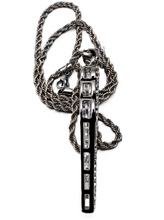 Load image into Gallery viewer, Large Angel Wing &amp; Bling Pendant on Rope Chain Lady Biker Necklace Stainless Steel SP21
