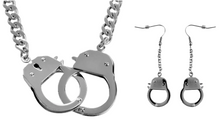 Load image into Gallery viewer, Women's Handcuff Necklace &amp; Earring Set Stainless Steel SE3-SET