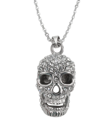 Ladies Skull Pendant & Necklace Stainless Steel