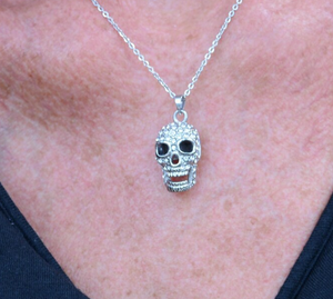 Ladies Skull Pendant & Necklace Stainless Steel