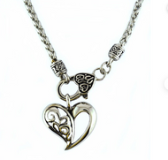 Biker Jewelry Ladies Fancy Designer Heart Pendant & Necklace Stainless Steel SP34