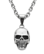 Medium Skull Necklace/Pendant Oval Link Chain Stainless Steel SP35