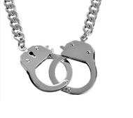 Large Jewelry Handcuff Pendant Necklace Cuban Link Stainless Steel