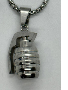 Pendent & Chain Stainless Steel Hang Grenade