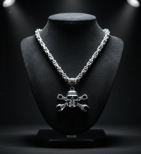 Load image into Gallery viewer, Large Skull &amp; CrossWrenches Pendant &amp; Chain Necklace Stainless Steel SP48