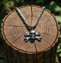 Load image into Gallery viewer, Large Skull &amp; CrossWrenches Pendant &amp; Chain Necklace Stainless Steel SP48