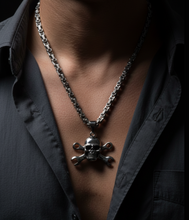 Load image into Gallery viewer, Large Skull &amp; CrossWrenches Pendant &amp; Chain Necklace Stainless Steel SP48