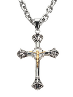 Crucifix Catholic Cross Necklace Stainless Steel Religious Jewelry SP49