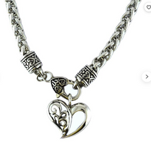 Load image into Gallery viewer, Ladies Fancy Heart Pendant Necklace Stainless Steel