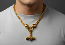 Load image into Gallery viewer, Thor's Hammer Necklace 3 colors Stainless Steel 24-inch Necklace SP54
